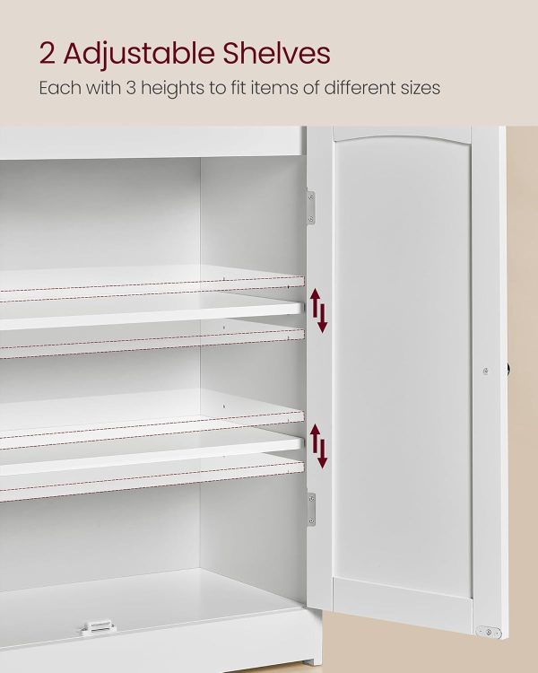 Bathroom Storage , Bathroom Floor  with 2 Doors, 2 Adjustable Shelves, 11.8 x 23.6 x 39.4 Inches, Freestanding, for Dining Room, Kitchen, Living Room, Cloud White UBBC770W01 - Image 6
