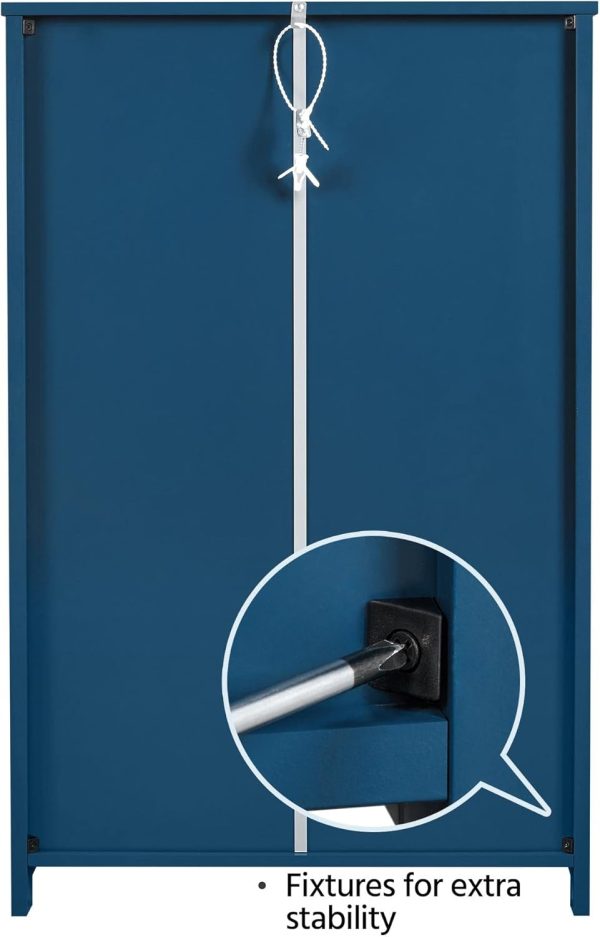 Bathroom Floor , Free Standing  Storage Organizer Multiple Tiers Storage Living Room , Navy Blue - Image 7