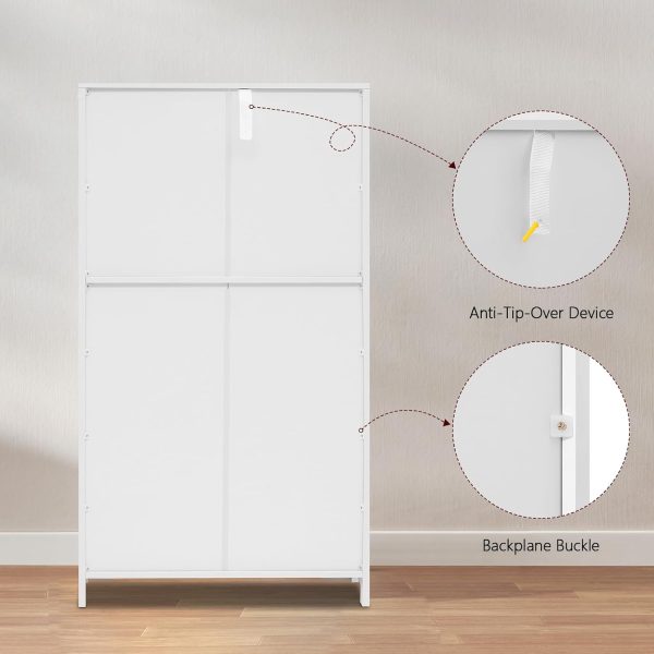 Bathroom , Storage  with 2 Doors & 2 Drawers, Bathroom Floor  with Adjustable Shelf, Freestanding Storage Organizer for Living Room, Hallway, White - Image 9