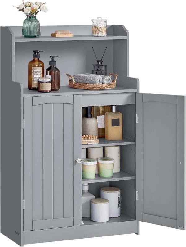 Bathroom Storage , Bathroom Floor  with 2 Doors, 2 Adjustable Shelves, 11.8 x 23.6 x 39.4 Inches, Freestanding, for Dining Room, Kitchen, Living Room, Dove Gray UBBC770G02