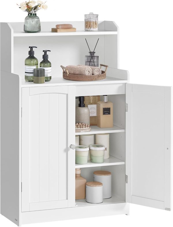 Bathroom Storage , Bathroom Floor  with 2 Doors, 2 Adjustable Shelves, 11.8 x 23.6 x 39.4 Inches, Freestanding, for Dining Room, Kitchen, Living Room, Cloud White UBBC770W01