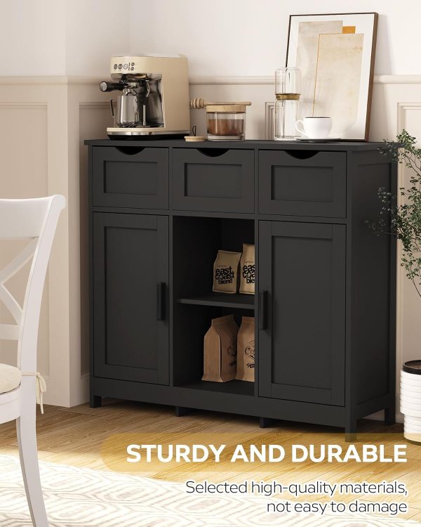 Storage s?? Floor ??with Drawers and Shelves Storage s??Accent  for Living Room?? Bedroom??Bathroom Furniture Home Decor??Black?? - Image 5
