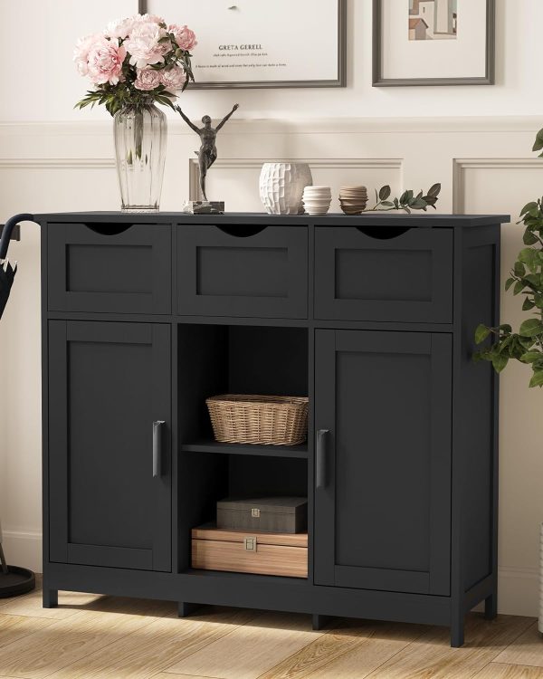 Storage s?? Floor ??with Drawers and Shelves Storage s??Accent  for Living Room?? Bedroom??Bathroom Furniture Home Decor??Black??