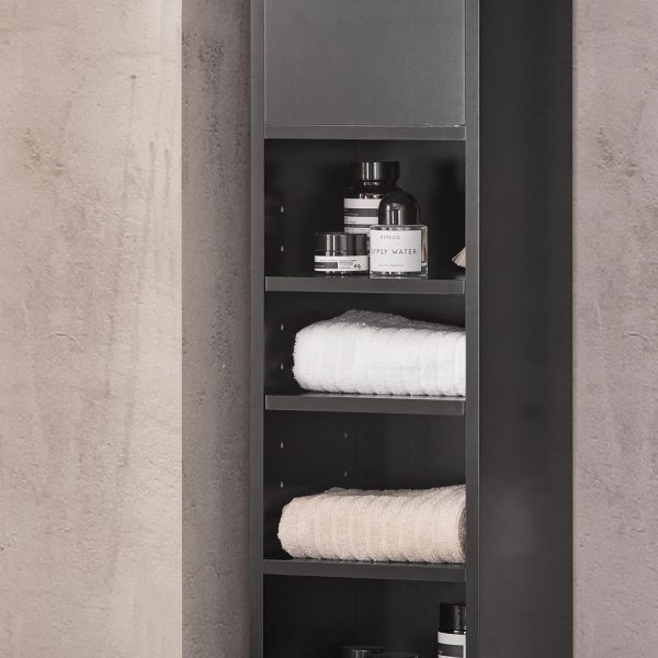 Bathroom Tall  with 1 Drawer, 2 Doors and Adjustable Shelves, Bathroom Shelf,  Storage  with Open Compartments, Black BZR34-SCH - Image 6