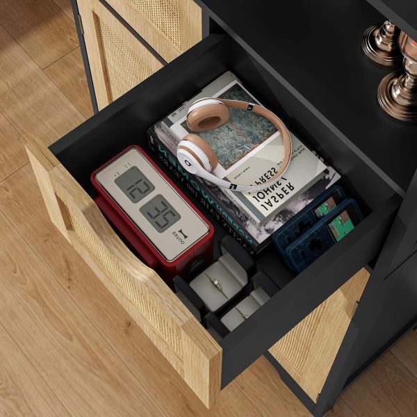 Storage ,   with 2 Drawers & Adjustable Shelf, Accent  for Living Room, Dining Room, Home Office, Natural +Black - Image 6
