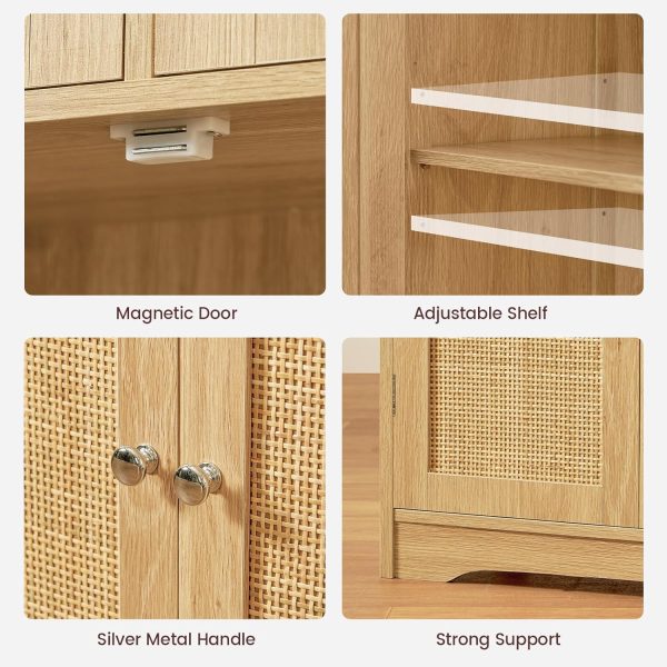 Tall Storage ,   with 2 Drawers & Adjustable Shelf, Accent  for Living Room, Dining Room, Home Office, Natural - Image 9