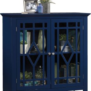 Shoal Creek Display Pantry s, L: 35.98" X W: 15.75" X H: 35.95", Indigo Blue finish