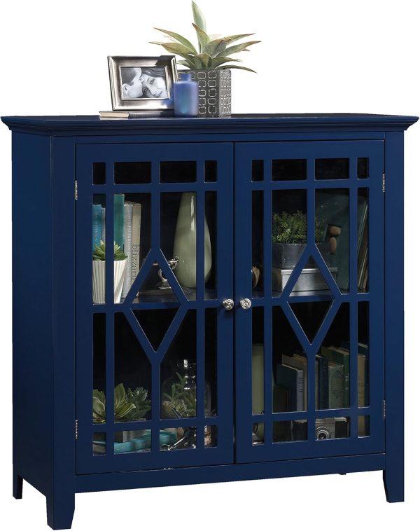 Shoal Creek Display Pantry s, L: 35.98" X W: 15.75" X H: 35.95", Indigo Blue finish