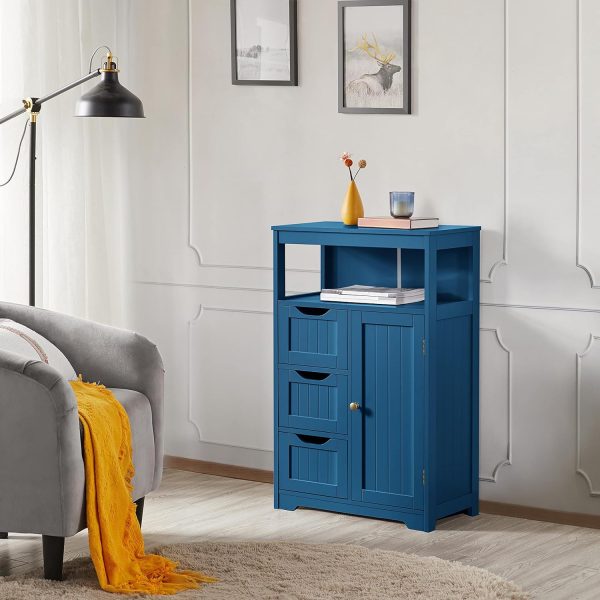 Bathroom Floor , Free Standing  Storage Organizer Multiple Tiers Storage Living Room , Navy Blue - Image 8