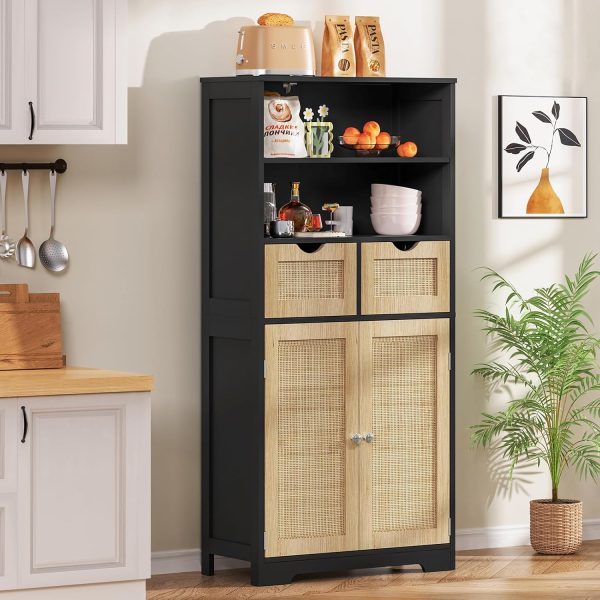 Storage ,   with 2 Drawers & Adjustable Shelf, Accent  for Living Room, Dining Room, Home Office, Natural +Black - Image 5