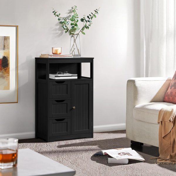 Bathroom Floor , Free Standing  Storage  Organizer Multiple Tiers Storage  for Bathroom/Living Room/Entryway, Black - Image 4